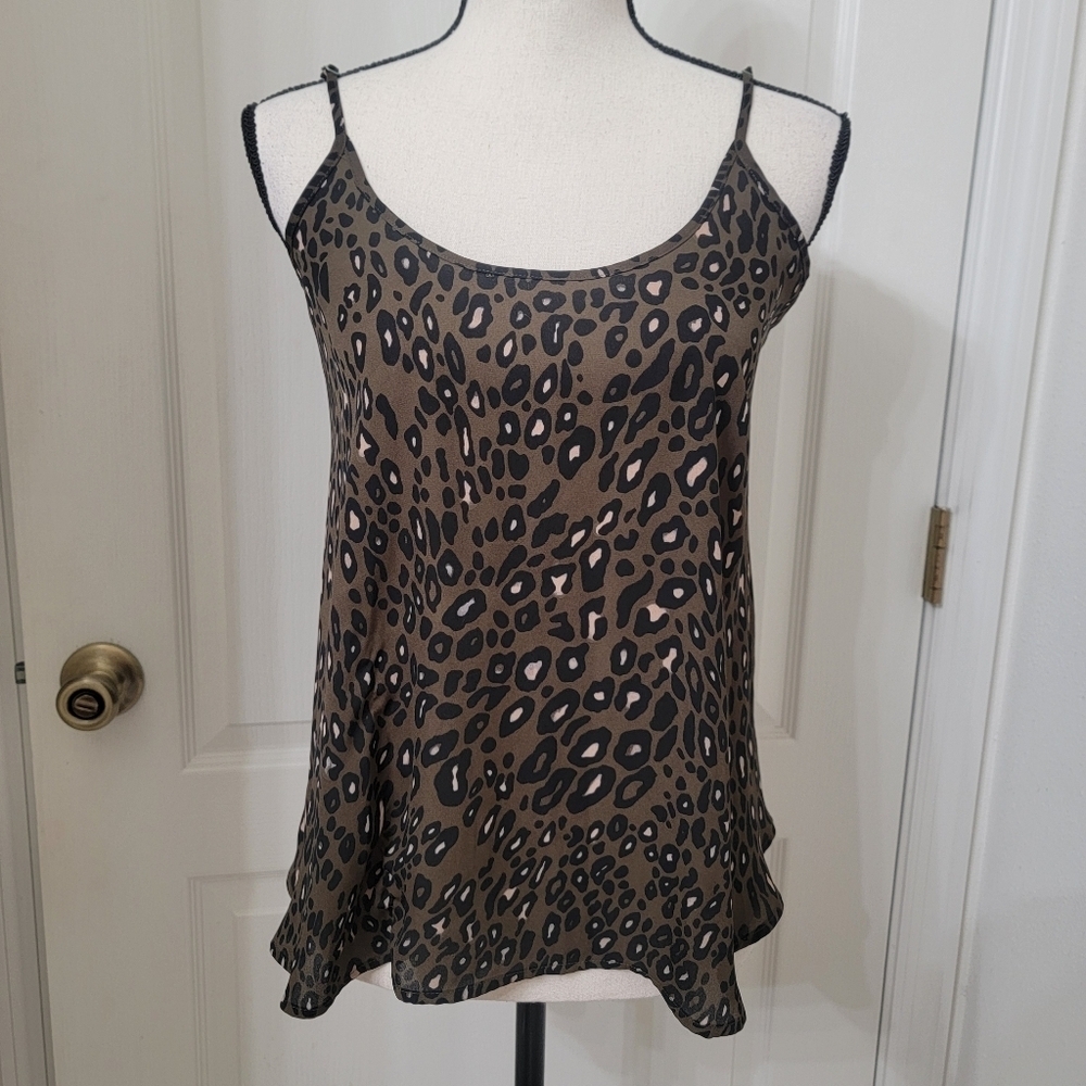Apt. 9 Brown Size XS Brown, Black & Peach Leopard Print Cami/Spaghetti Strap Top